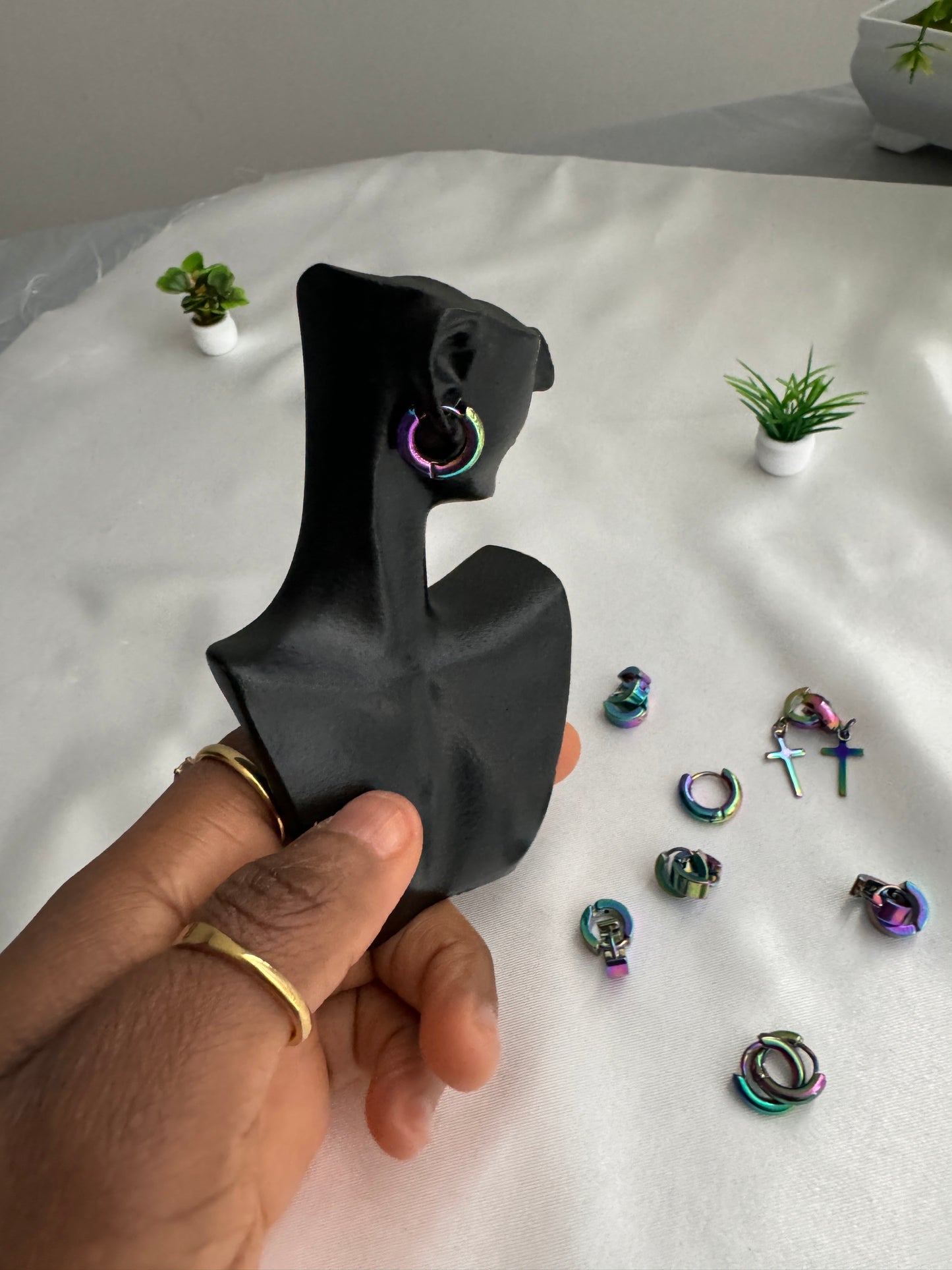 Order Deqa Tiny Mixed Tone Hoop Earrings