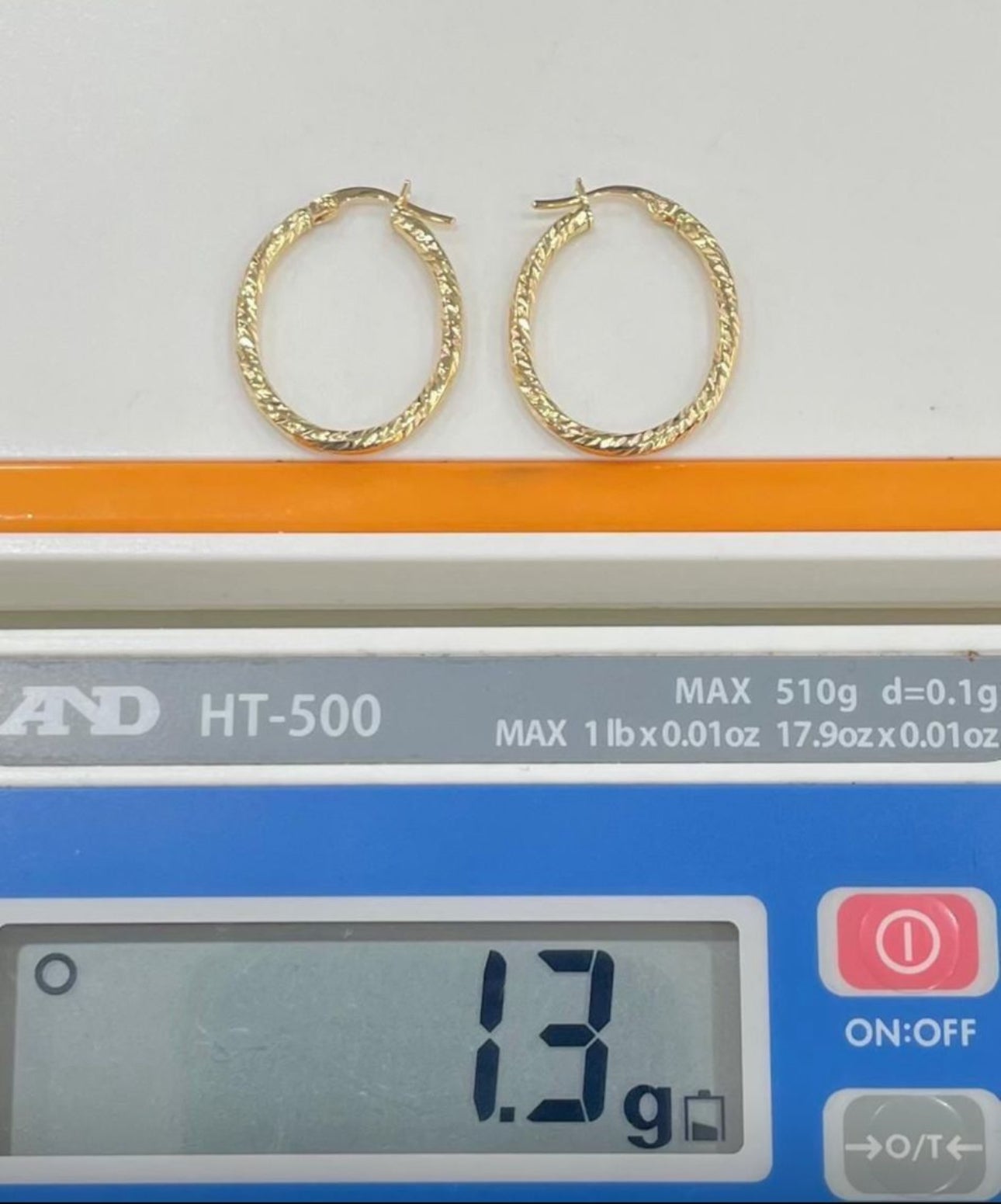 Degaf 18ct Pure Gold Hoop Earrings