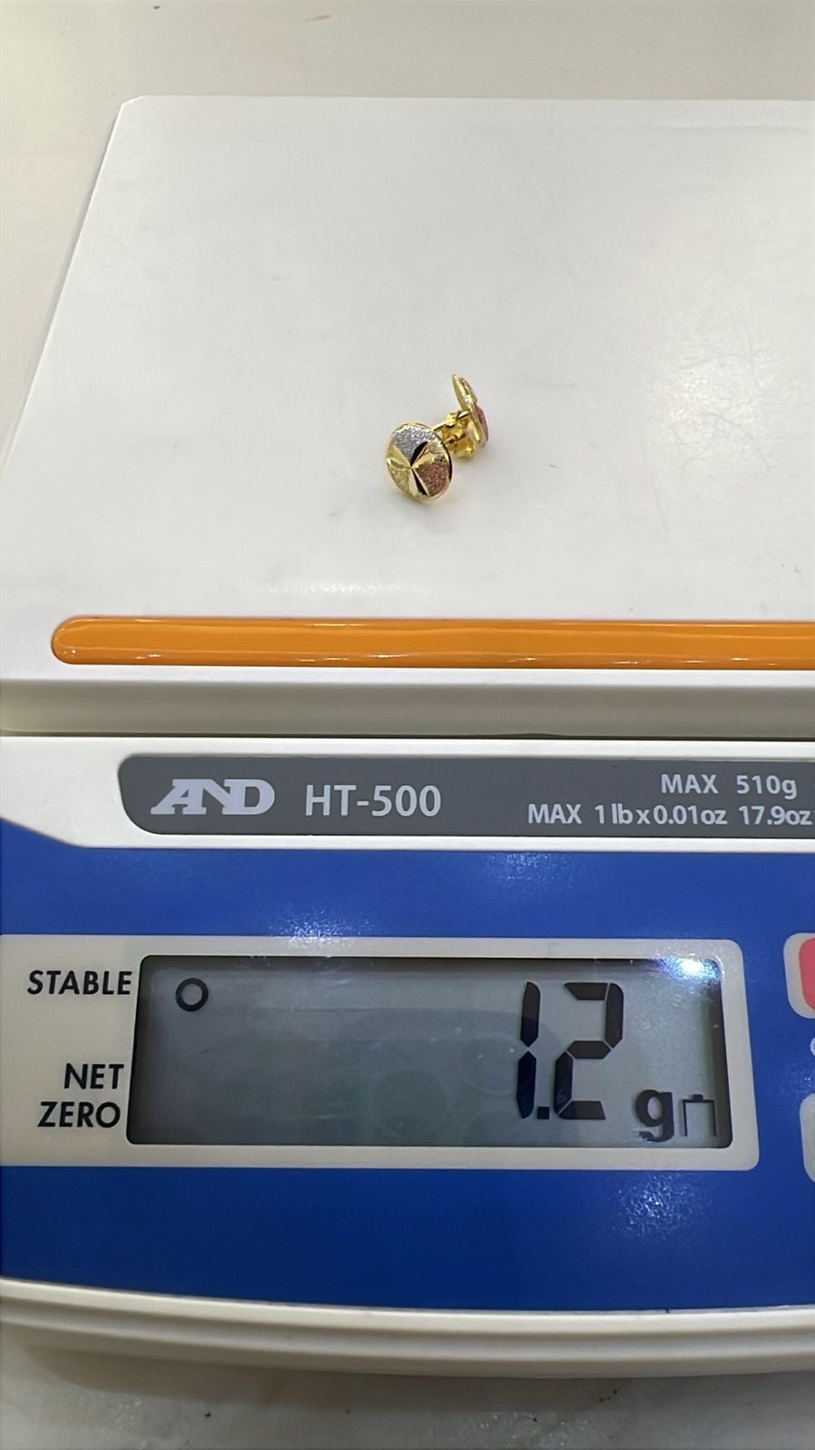 Degems 18ct Real Gold Pin Stud Earrings