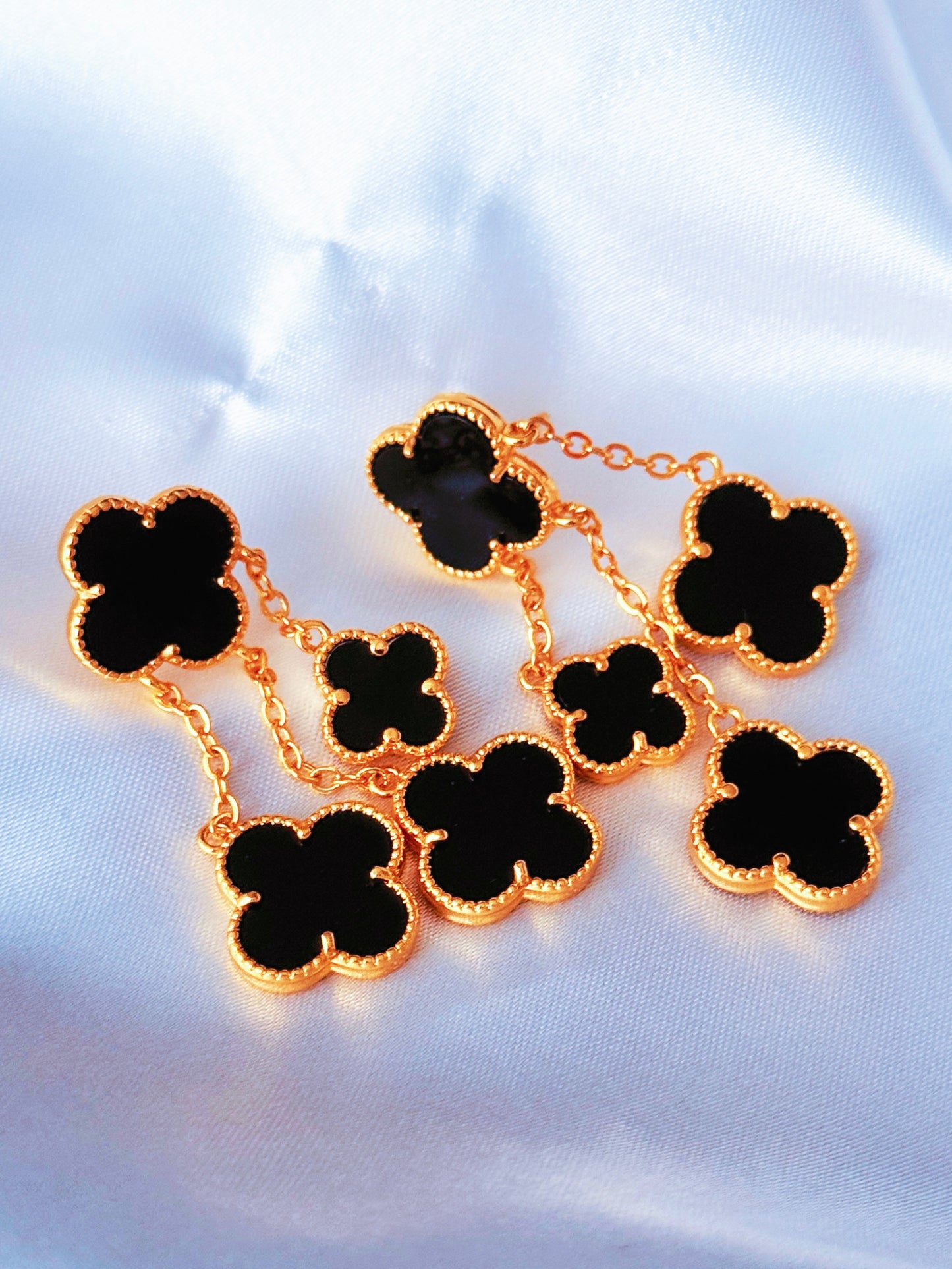 Black Dera Lightweight Colourful Clover Earrings