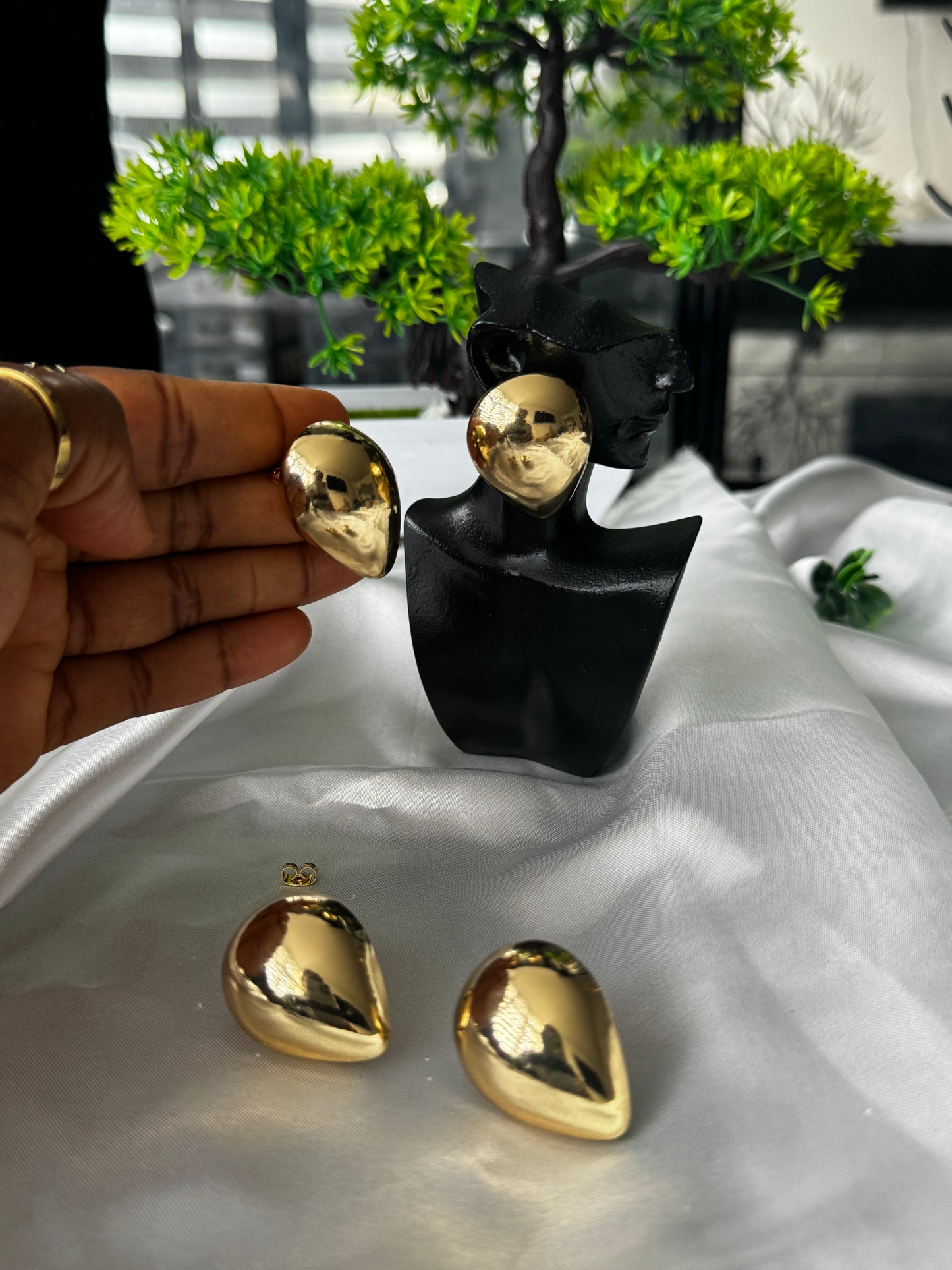 Bold stainless steel earrings