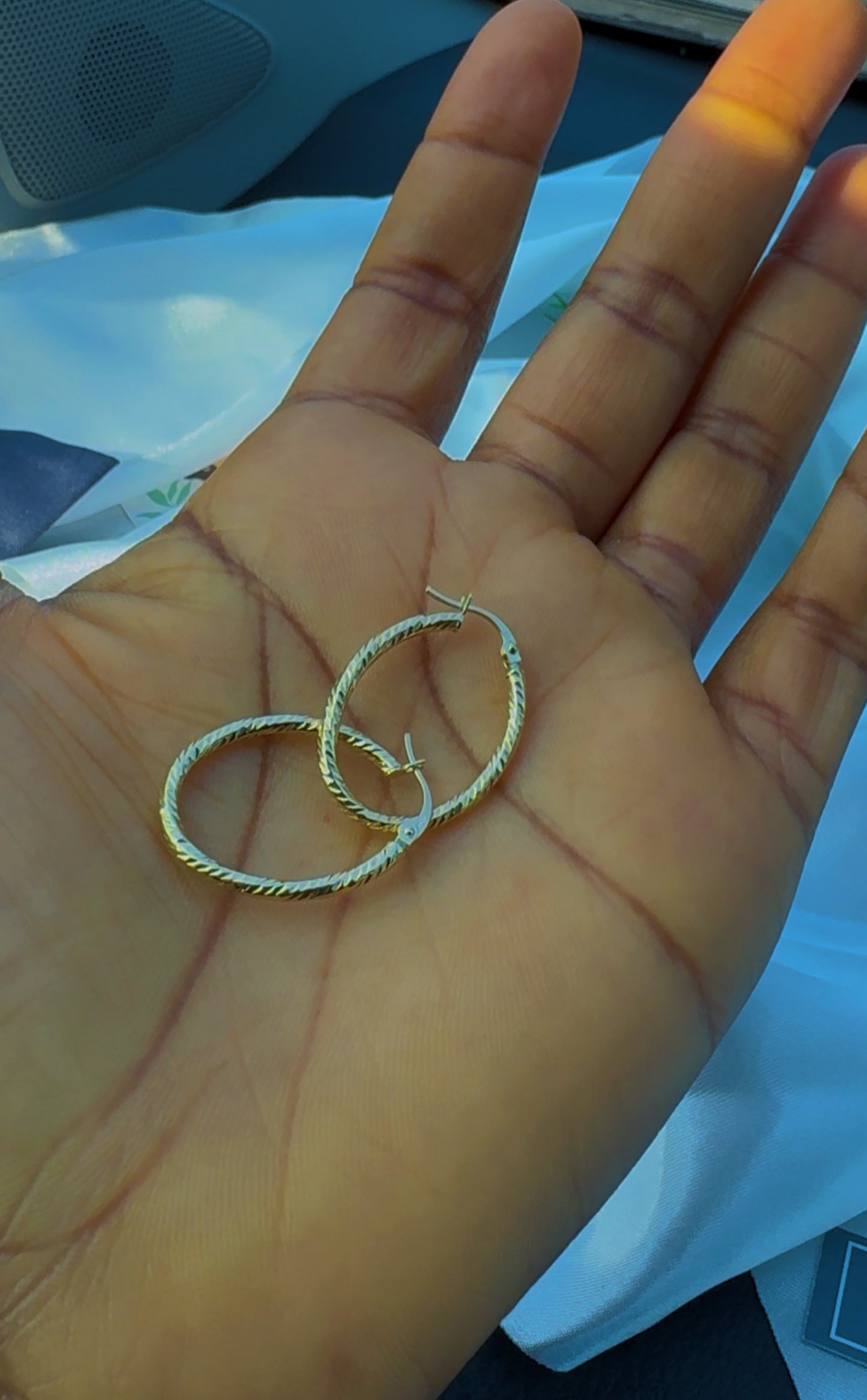 Degaf 18ct Pure Gold Hoop Earrings