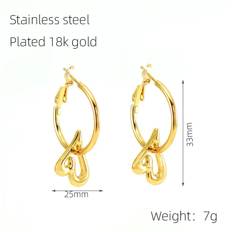 Buy Dema 18K Gold Plated Stainless Steel Hoops For Women and Teenagers