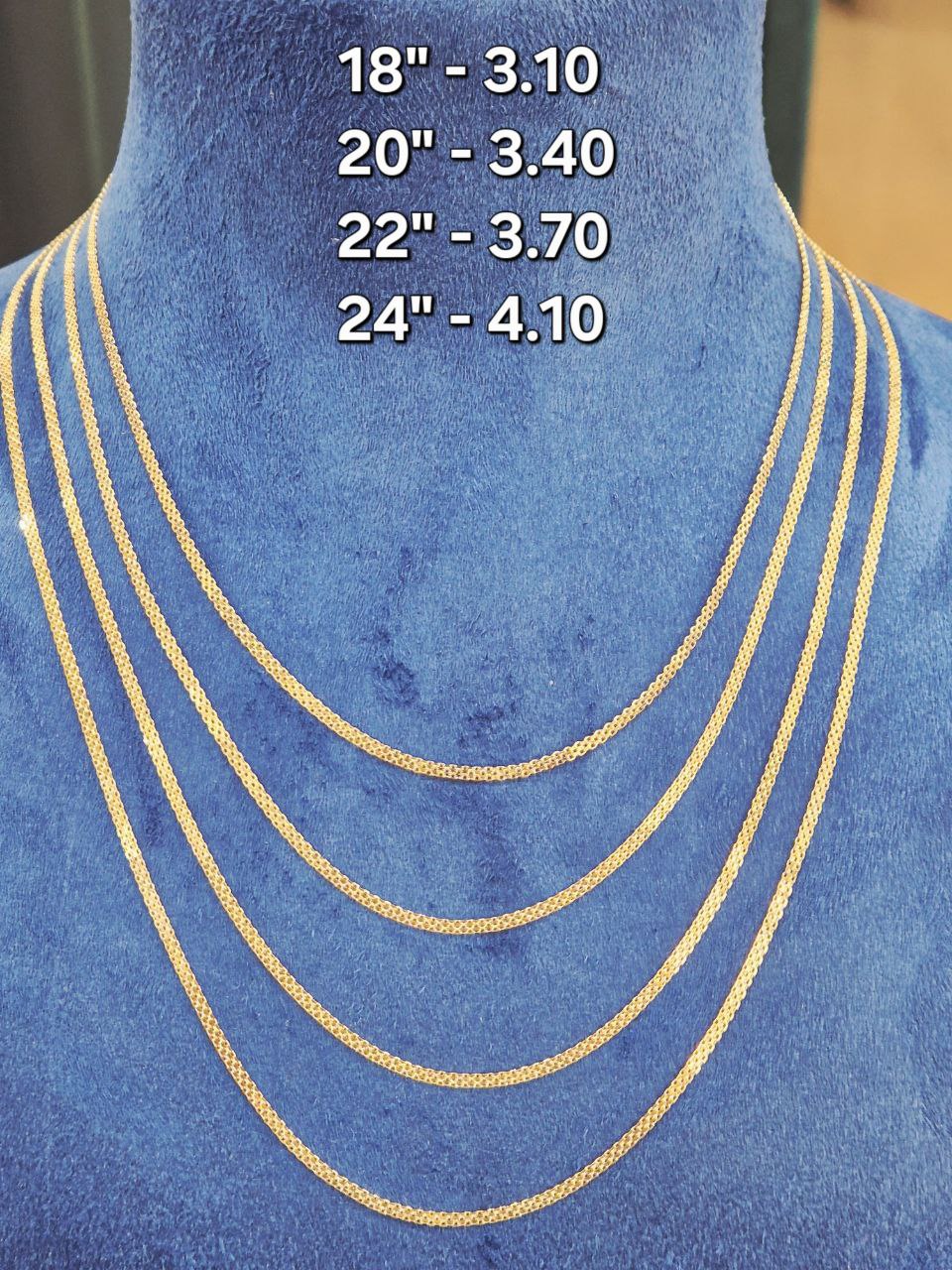Deglad 18ct Solid Gold Carpet Chain Necklace