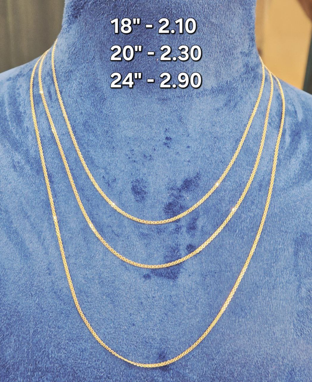 Deglad 18ct Solid Gold Carpet Chain Necklace