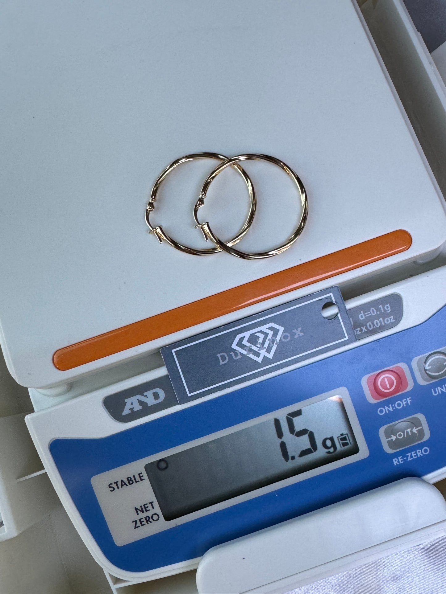 Defan 18ct Solid Gold Hoop Earrings