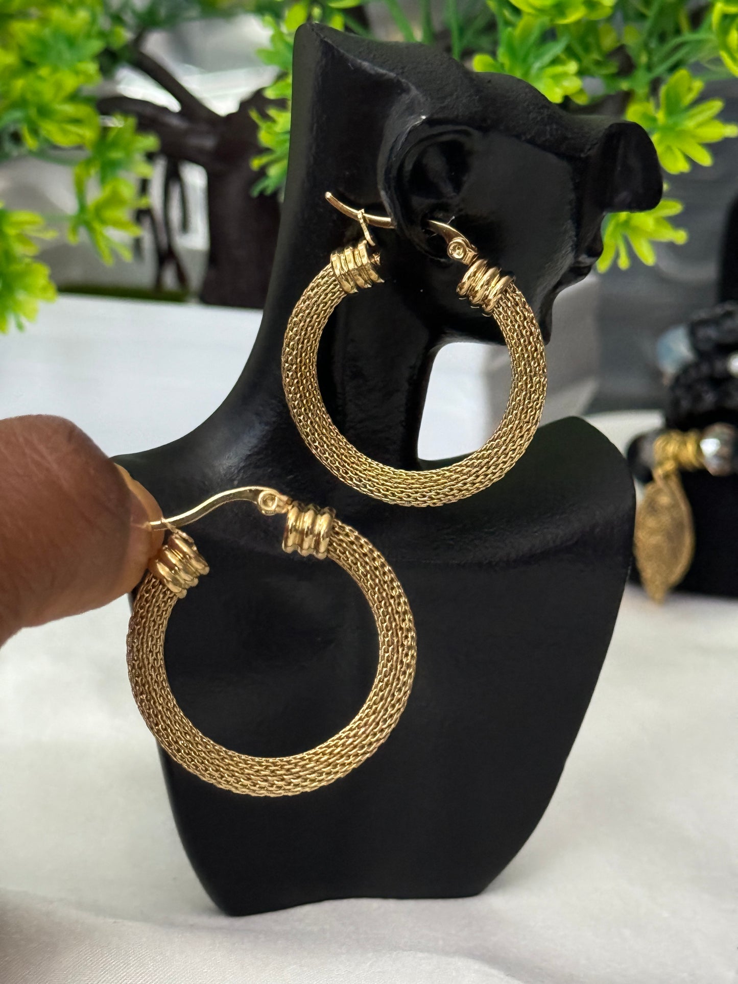 Order Deram 18K Gold Plated Elegant & Chunky Stainless Steel Hoop Earrings