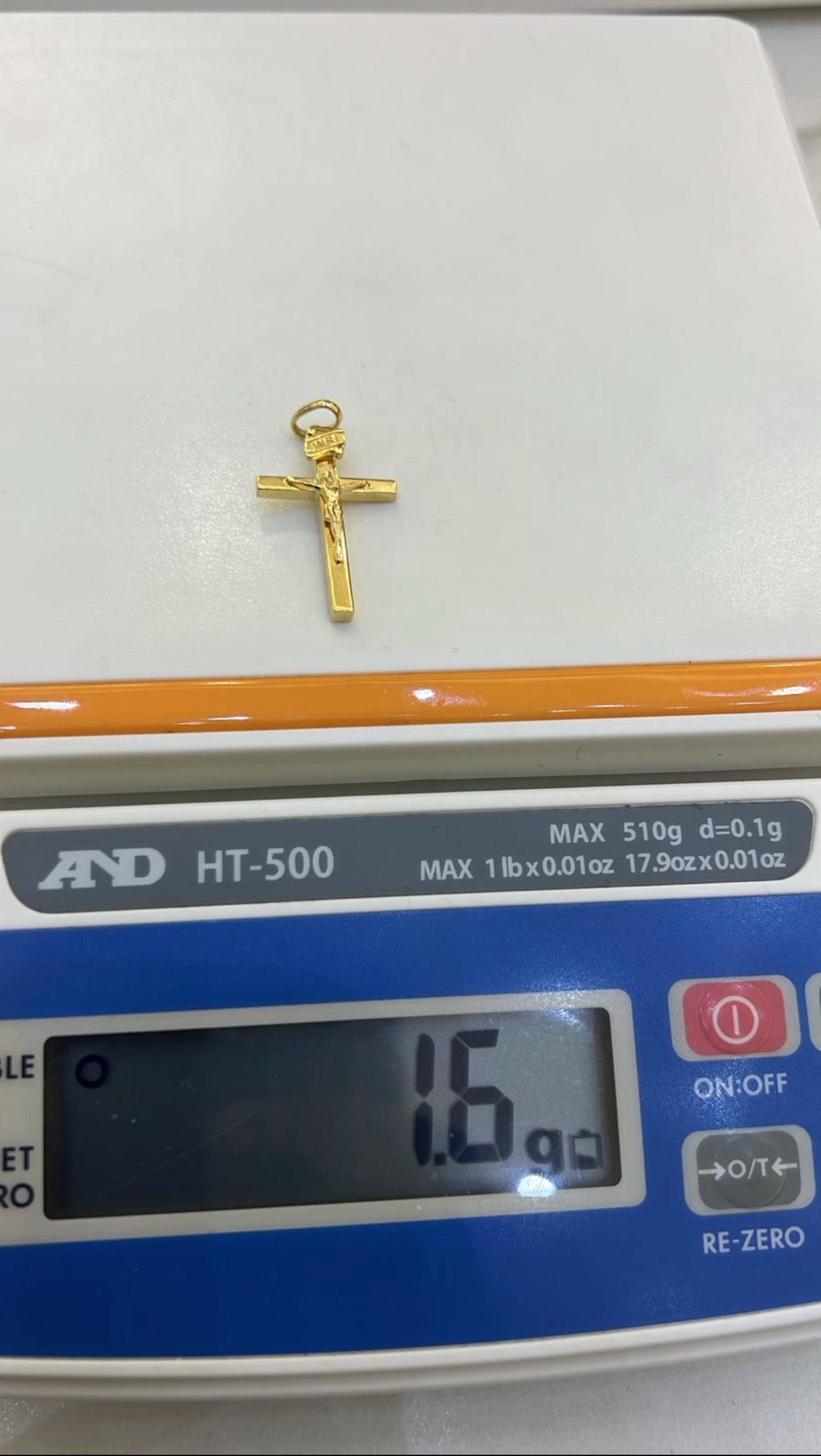 Dellarg 18ct Real Gold Cross Chain Pendant