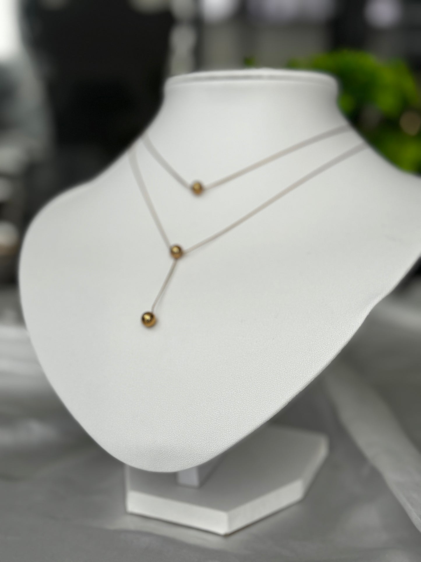 Dina Double Layer Non Tarnish Everyday Wear Necklace 16inches