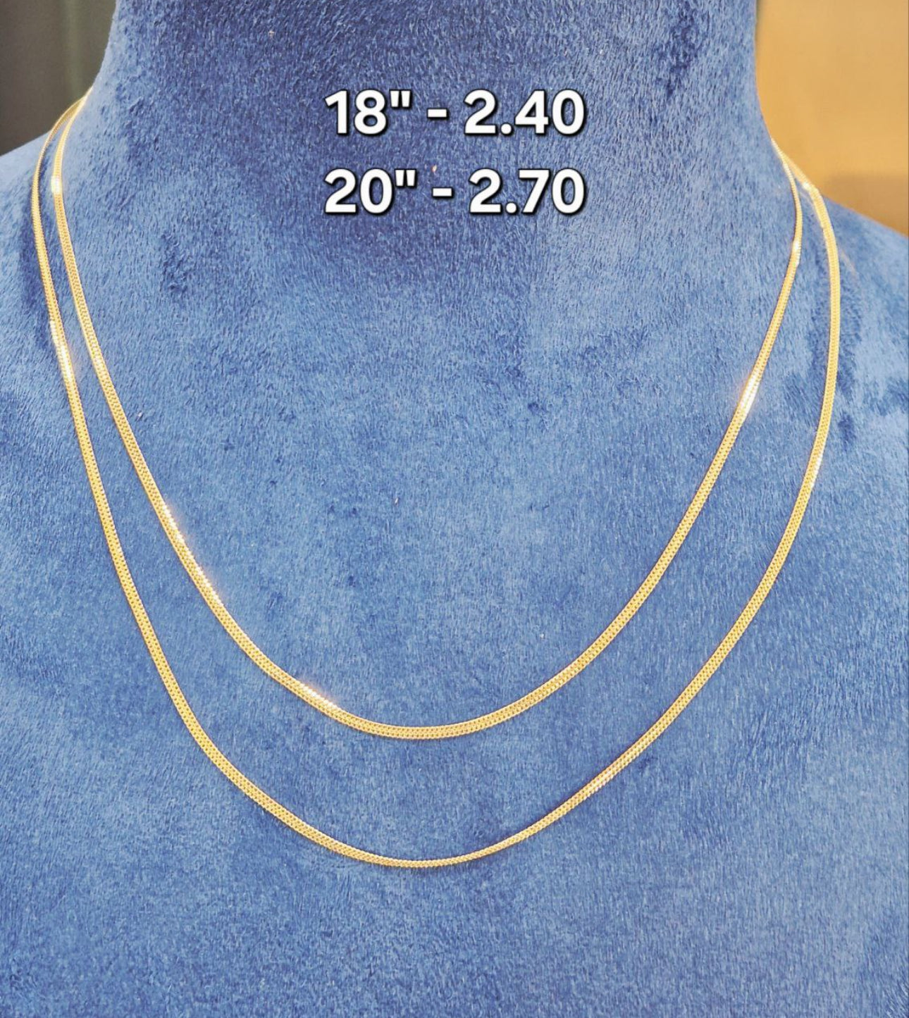 Degacts 18ct Solid Gold Chain 18 & 20 Inches