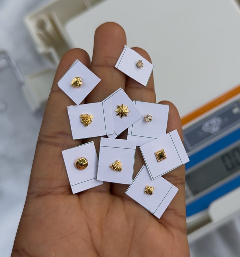 Dugad 22ct | 22 Karat Real Gold Nose Stud Pin Ring