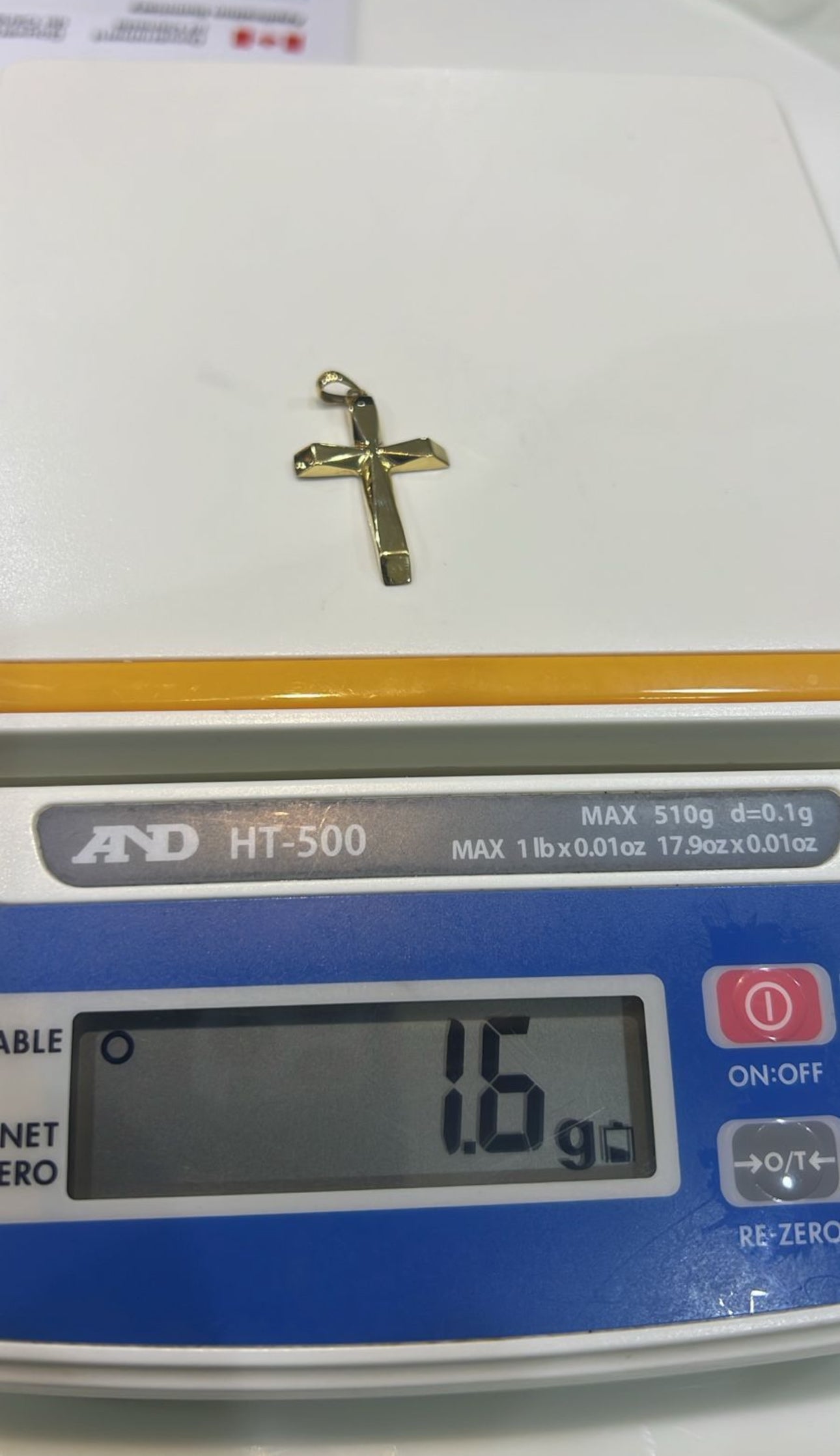 Dellarg 18ct Real Gold Cross Chain Pendant