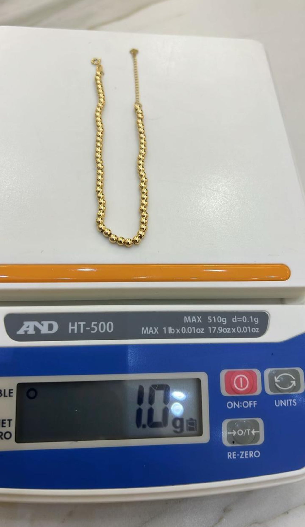 DefaJ 18 Karat Pure Gold Ball Bracelet 8inches