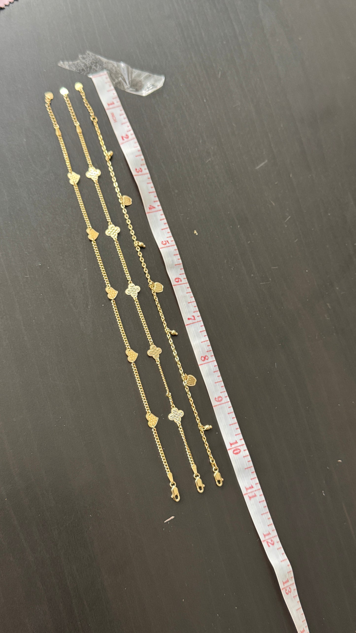 Dorak 18K Real Gold Charm Anklet 10 Inches