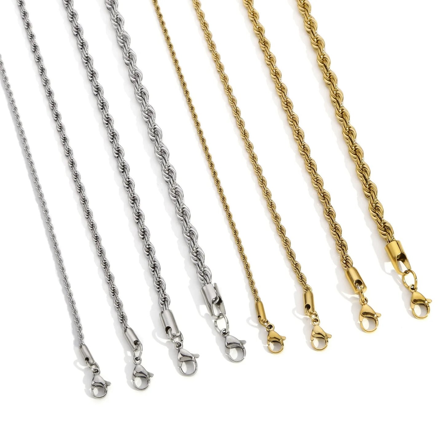 Dicab Stainless Steel Flat Round Snake and Rope Chains