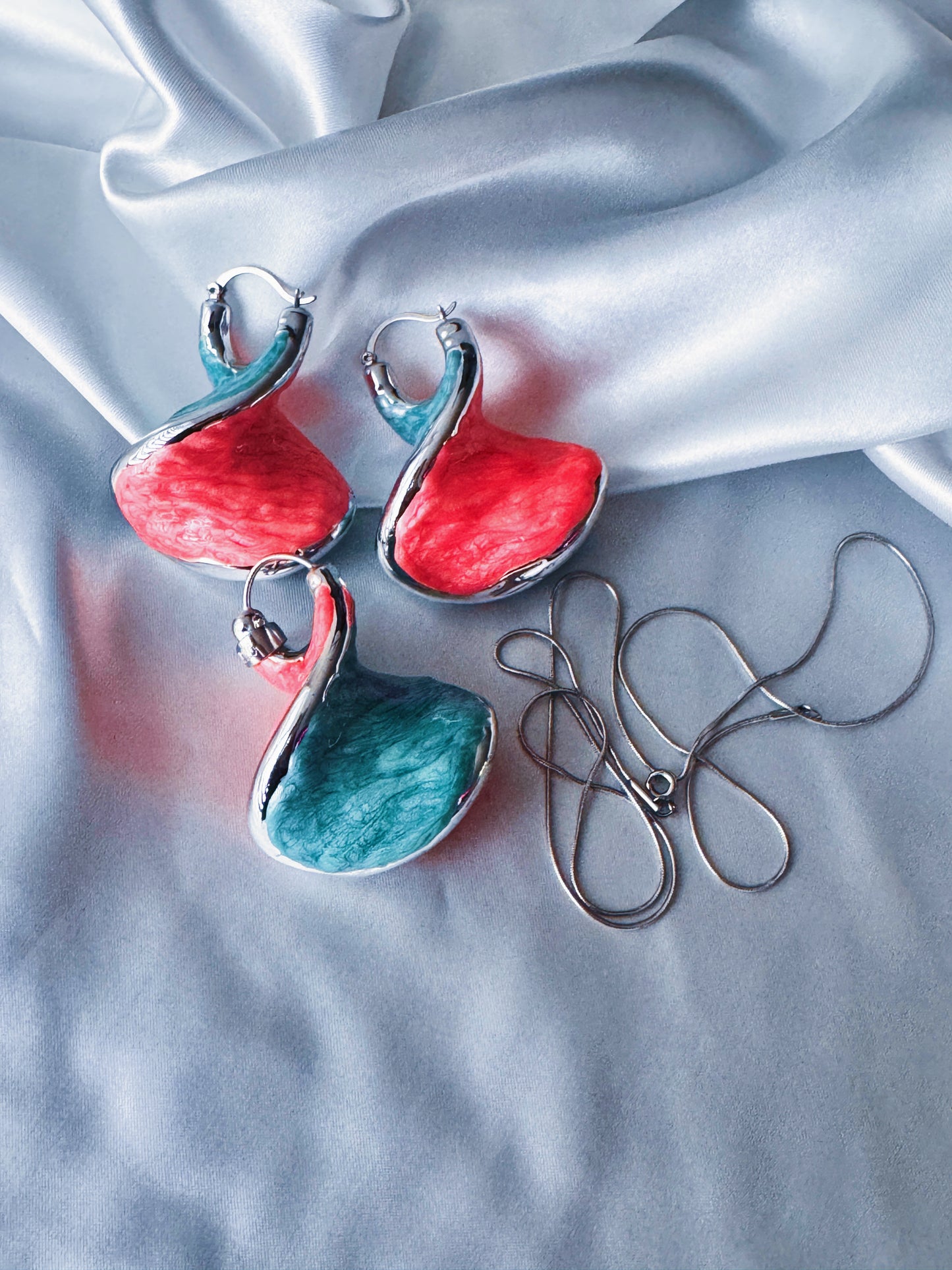 Dexxa Bold & Chunky Colourful Jewellery Set 22” Chain