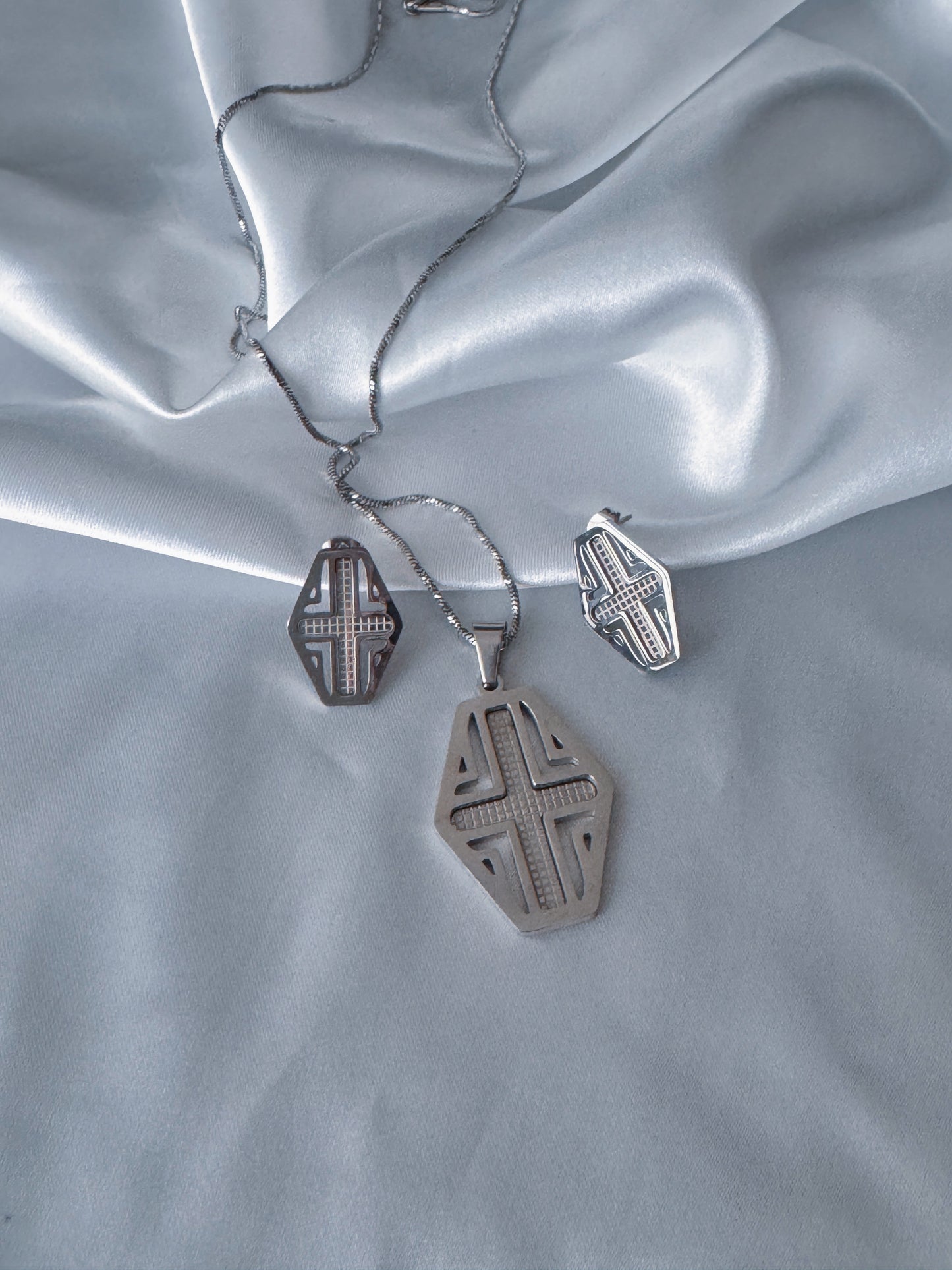 Dissa Super Double Electroplated Stainless Steel Silver Jewellery Set
