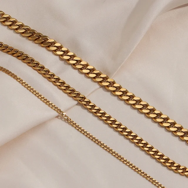 Danch 18K Gold Plated Cuban Chain Anklets Non Tarnish Hypoallergenic