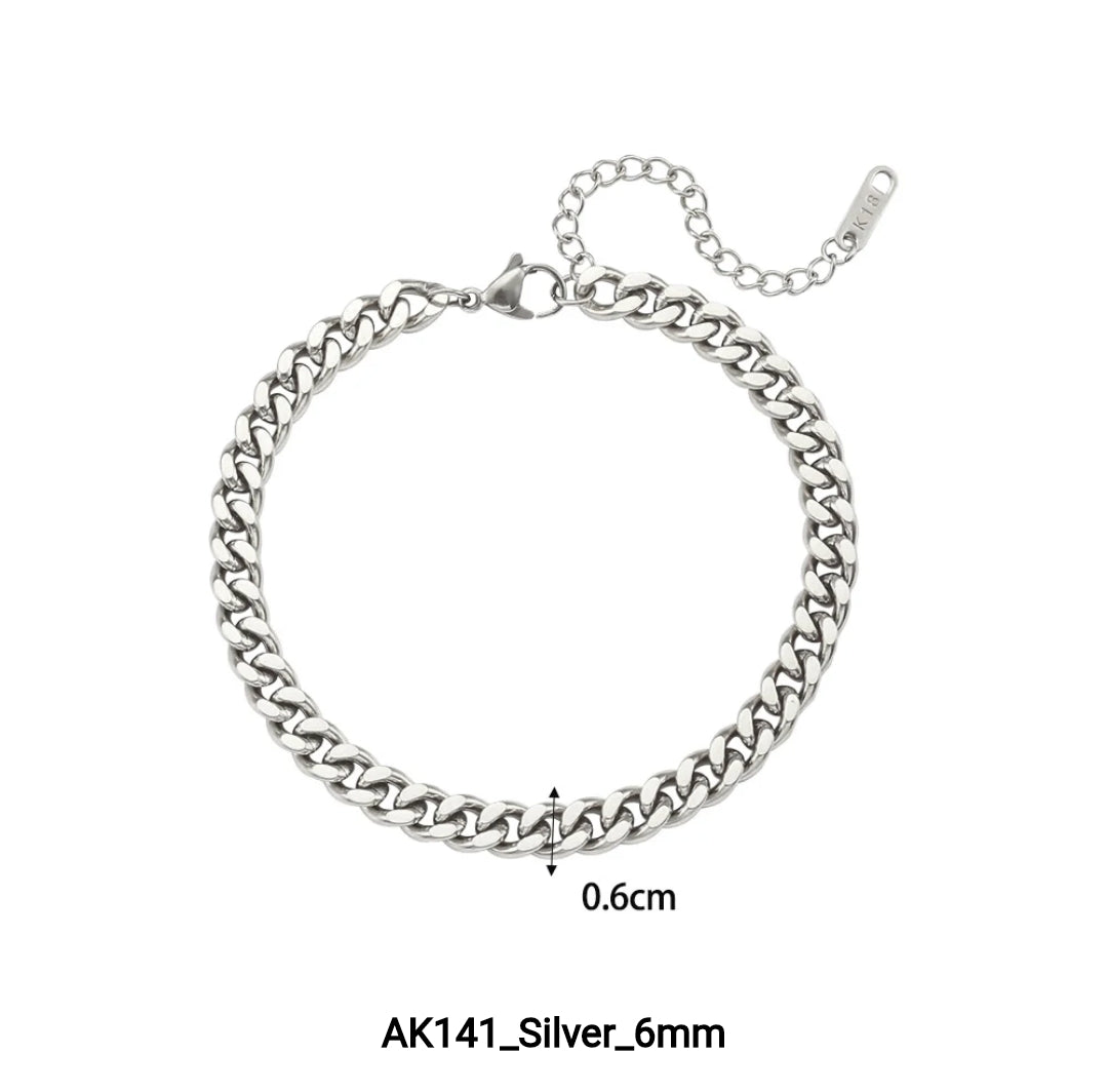 Danch 18K Gold Plated Cuban Chain Anklets Non Tarnish Hypoallergenic