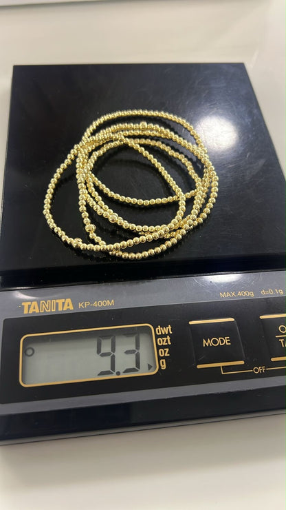 18K Solid Gold Stretchable Bangle (Shiny) | 1.9g | Small to Medium Wrists