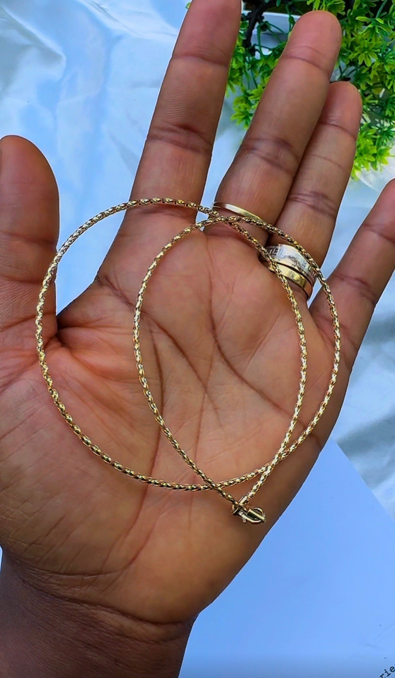 18K Solid Gold Structured Chord Chain Necklace | 2.3g | 18 Inches (Extra)