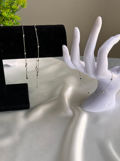 Doha Silver Stainless Steel Bracelet and Anklet Set