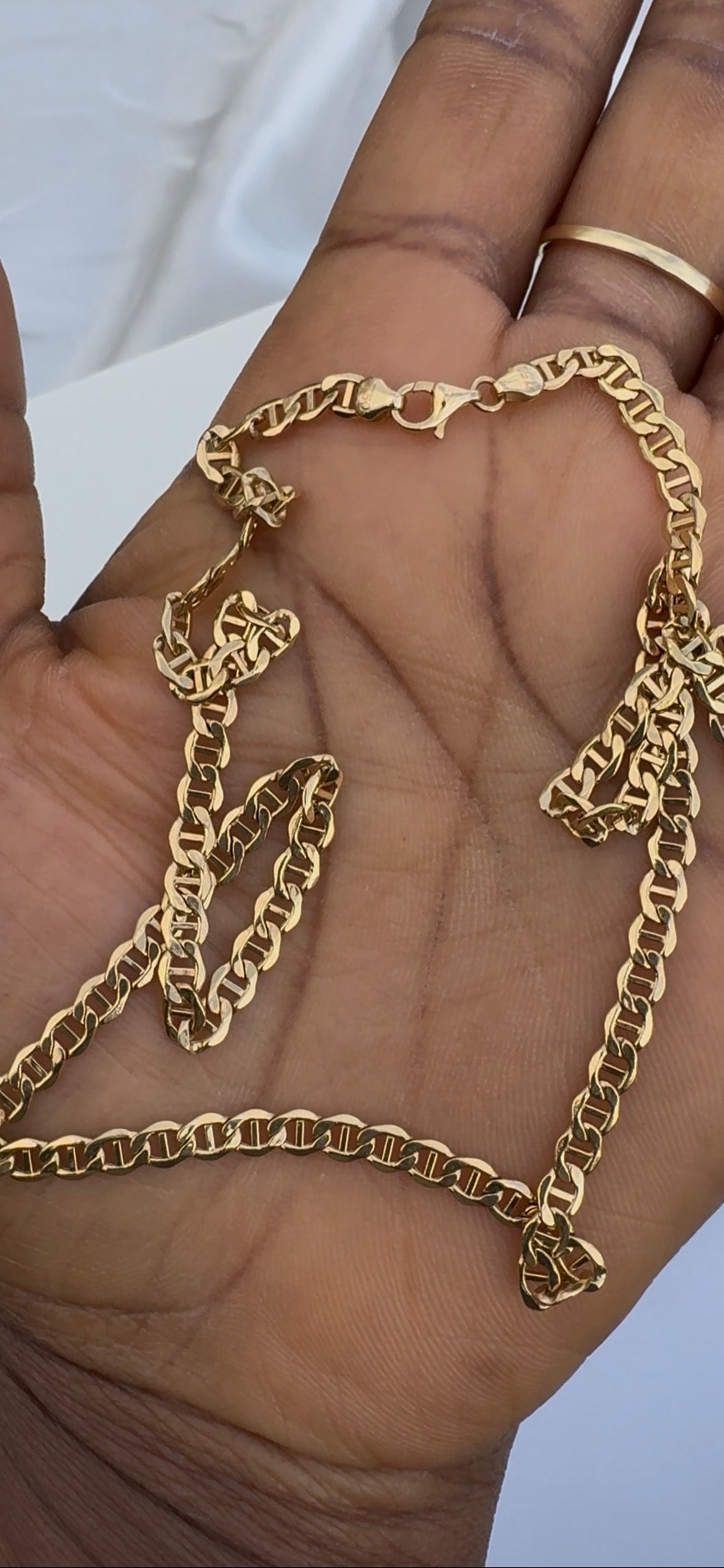 Deegad 18 Karat Real Gold Cuban Link Chain Necklace 18 Inches
