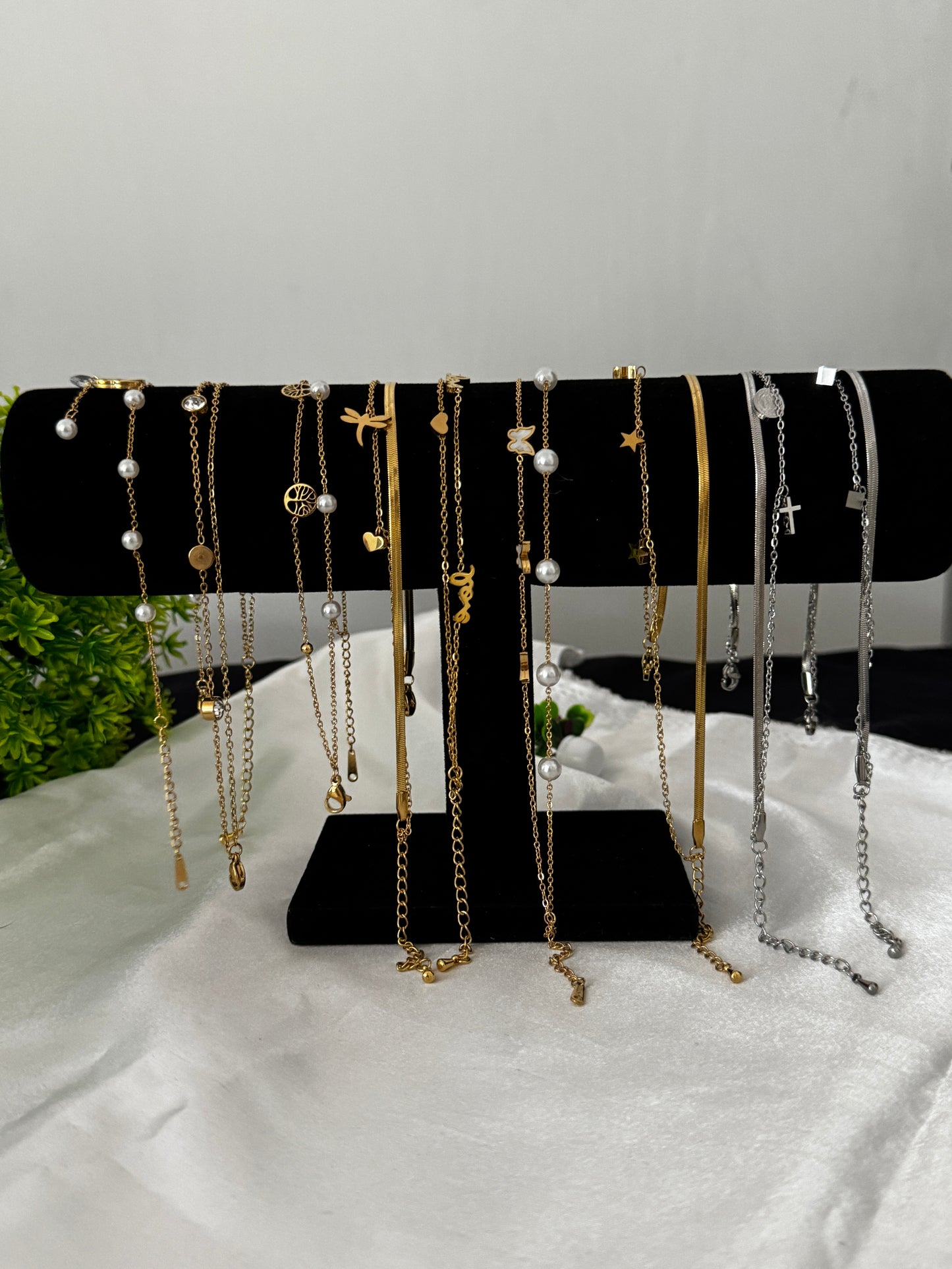 Dofa Guaranteed Non-Tarnish Double Layer Stainless Steel Anklets