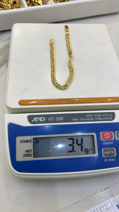 18K Solid Gold Cuban Bracelet – 3.3g - 7.5 Inches