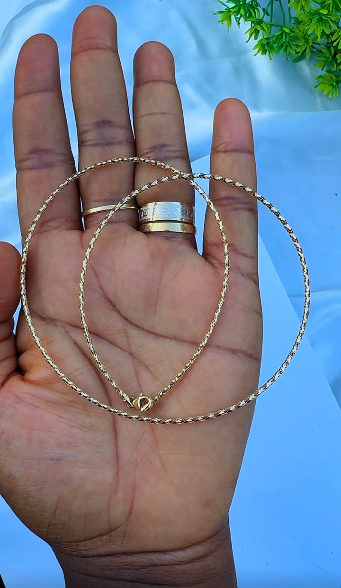18K Solid Gold Structured Chord Chain Necklace | 2.3g | 18 Inches (Extra)
