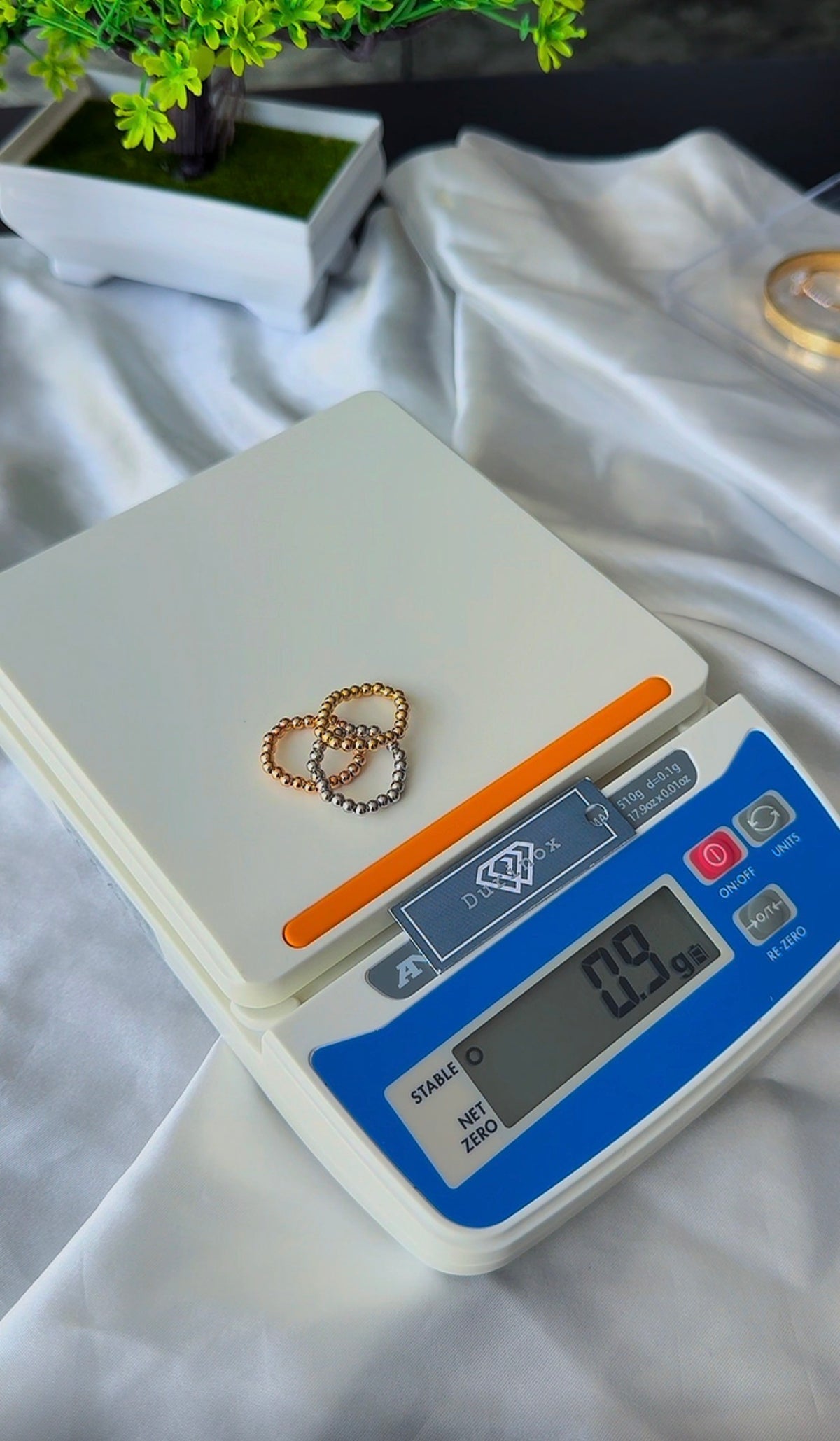 18ct Real Gold Stretchable Ball Rings | Shiny (Extra)