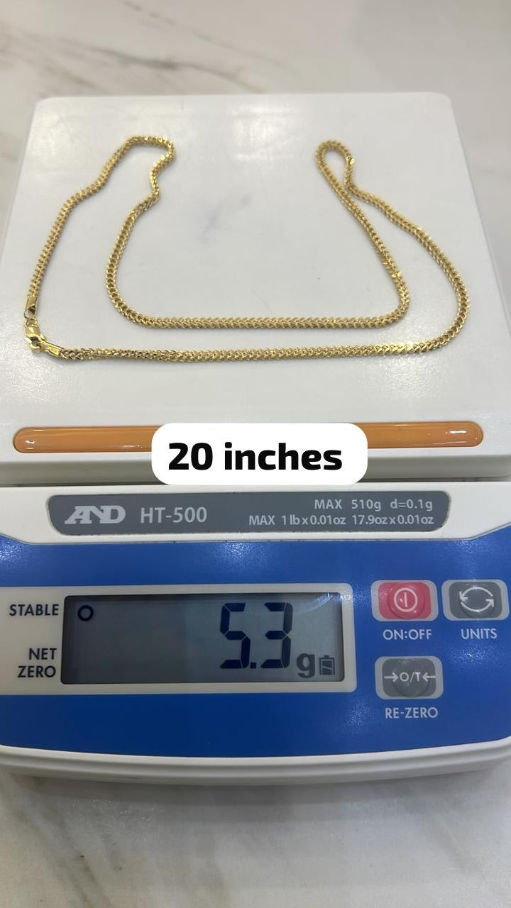 18ct Solid Gold Bestselling Franco Chain | 18 - 24 Inches