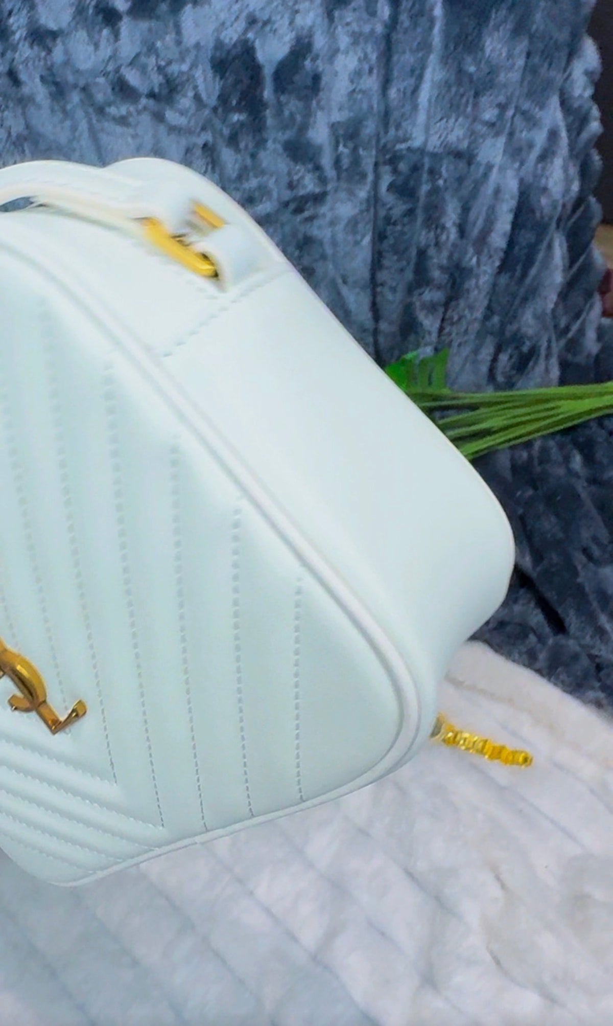 Quilted Leather Bag | Blanc Vintage White Crossbody Bag ~ LASi006