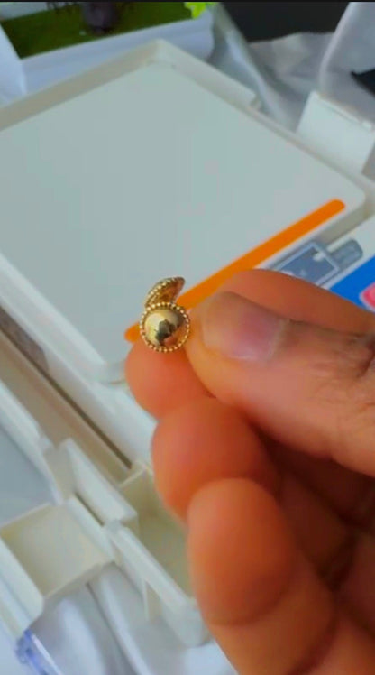 18ct Solid Gold Shiny Ball Stud Earrings 1.1g