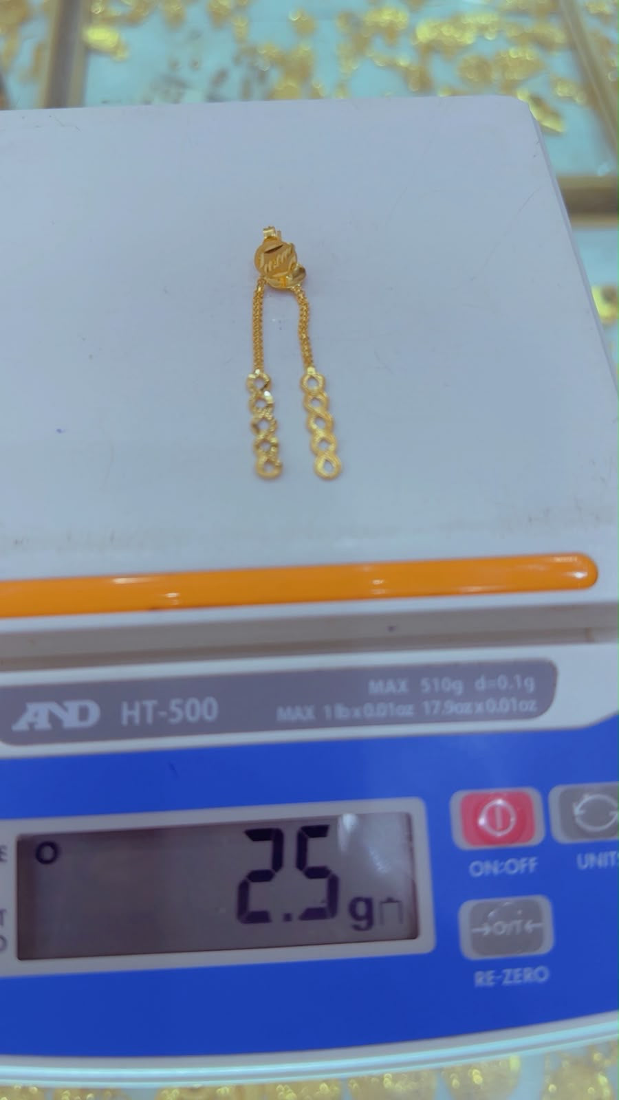 21ct Solid Gold Infinity Drop Stud Earrings | 2.5g
