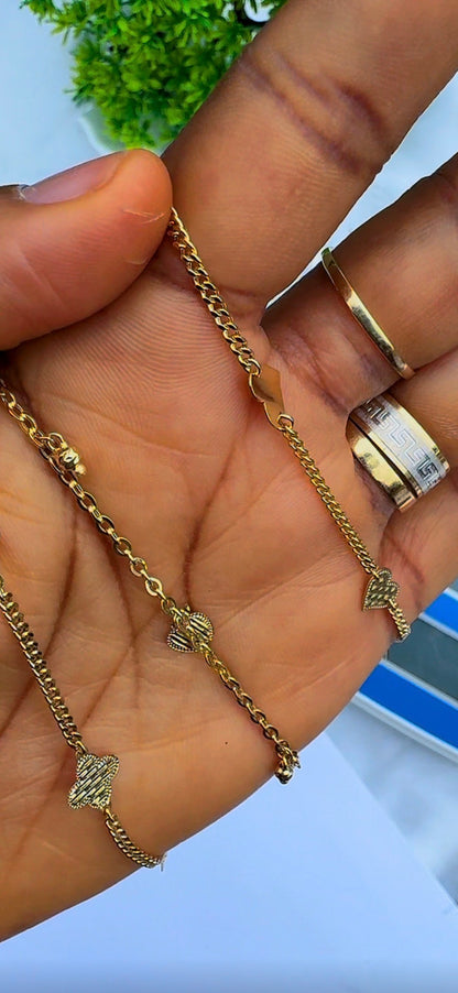 Degar 18Karat Pure Gold Anklets 10.5 Inches