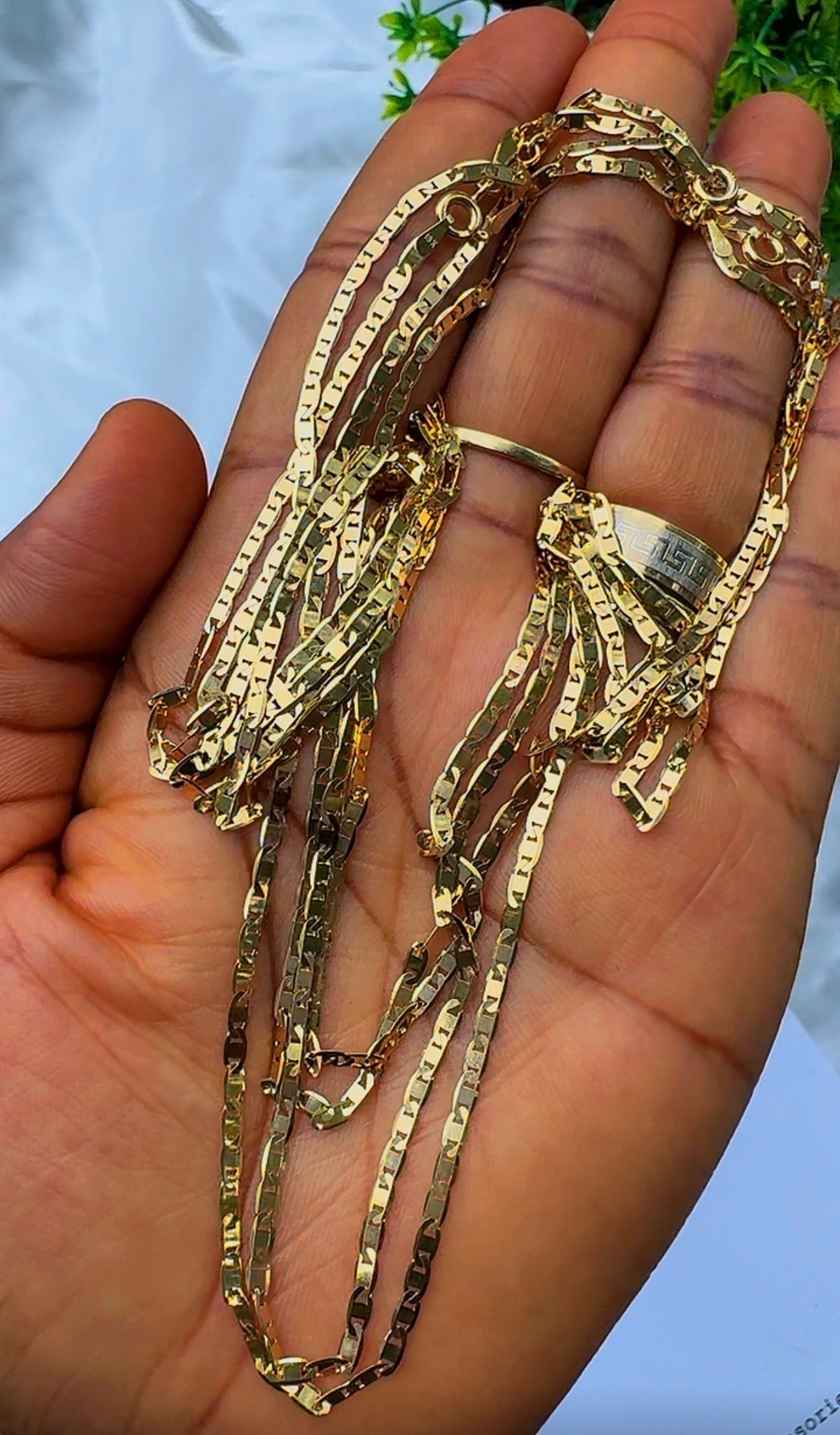 18K Solid Gold Blade Chain | 18”-3.8g | 20”-4.2g