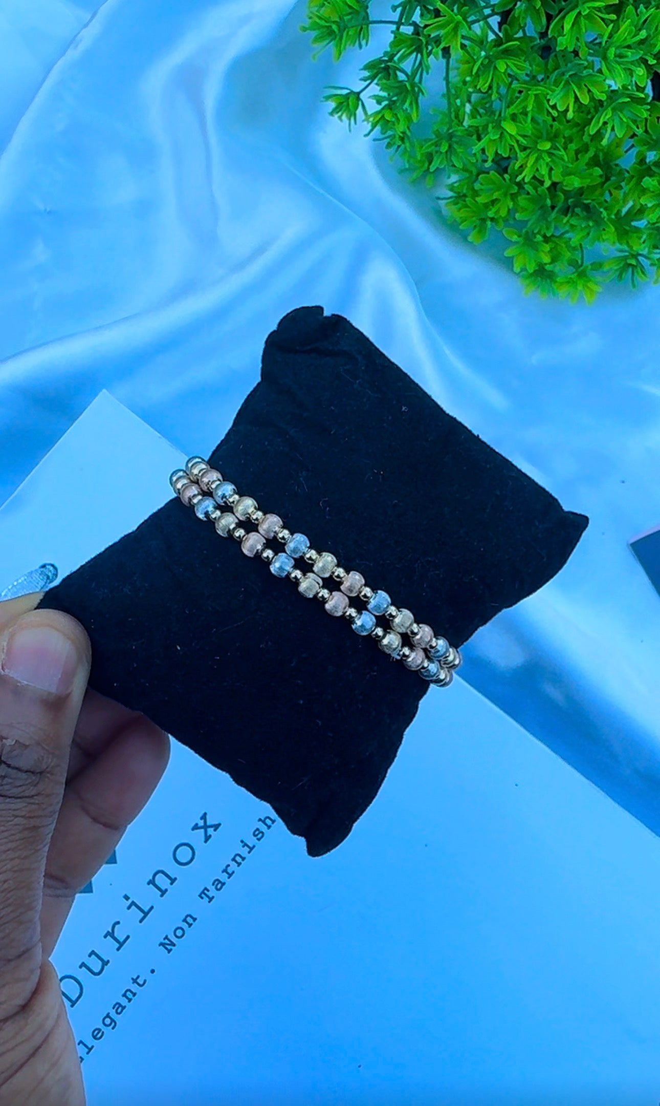 18K Solid Gold Ball Bracelets | Stretchable Bangles | 2.2g (Extra) | Small - Medium Wrist