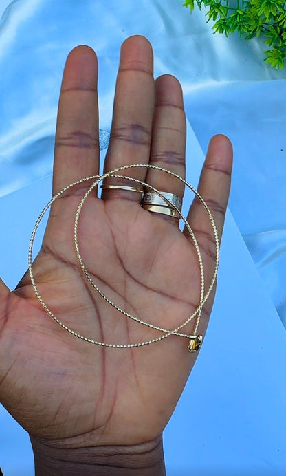 18K Solid Gold Chord Chain Necklace | 18 Inches | 2.5g (Extra)