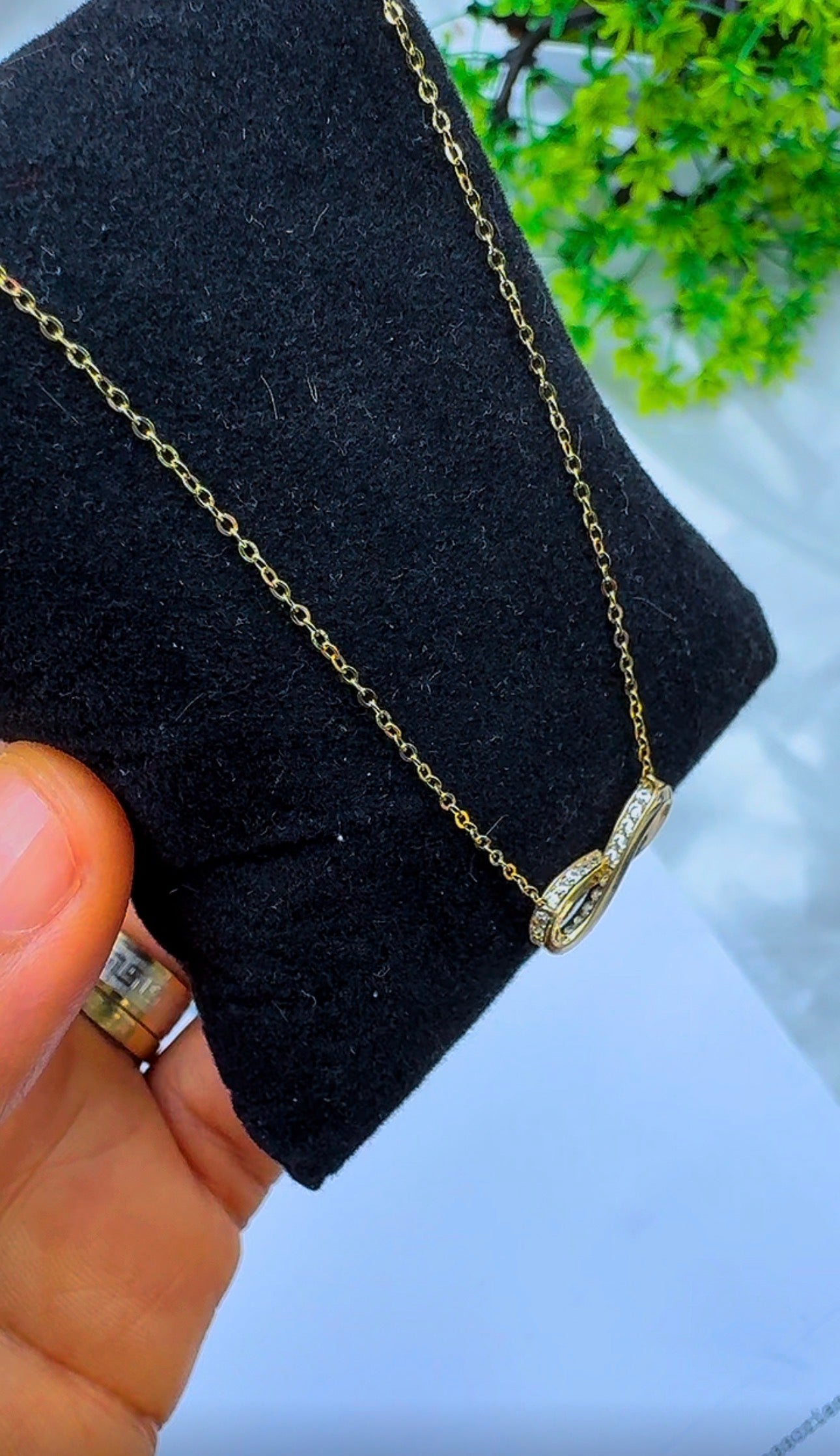 18K Solid Gold Infinity Instant Chain Necklace - 1.82g | 18 Inches (17+1)