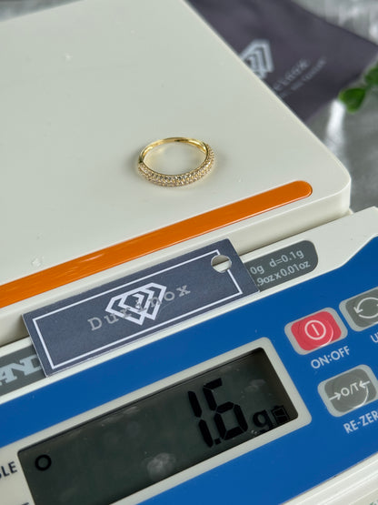 Dedam 18K Pure Gold Engagement and Wedding Ring Set | Band