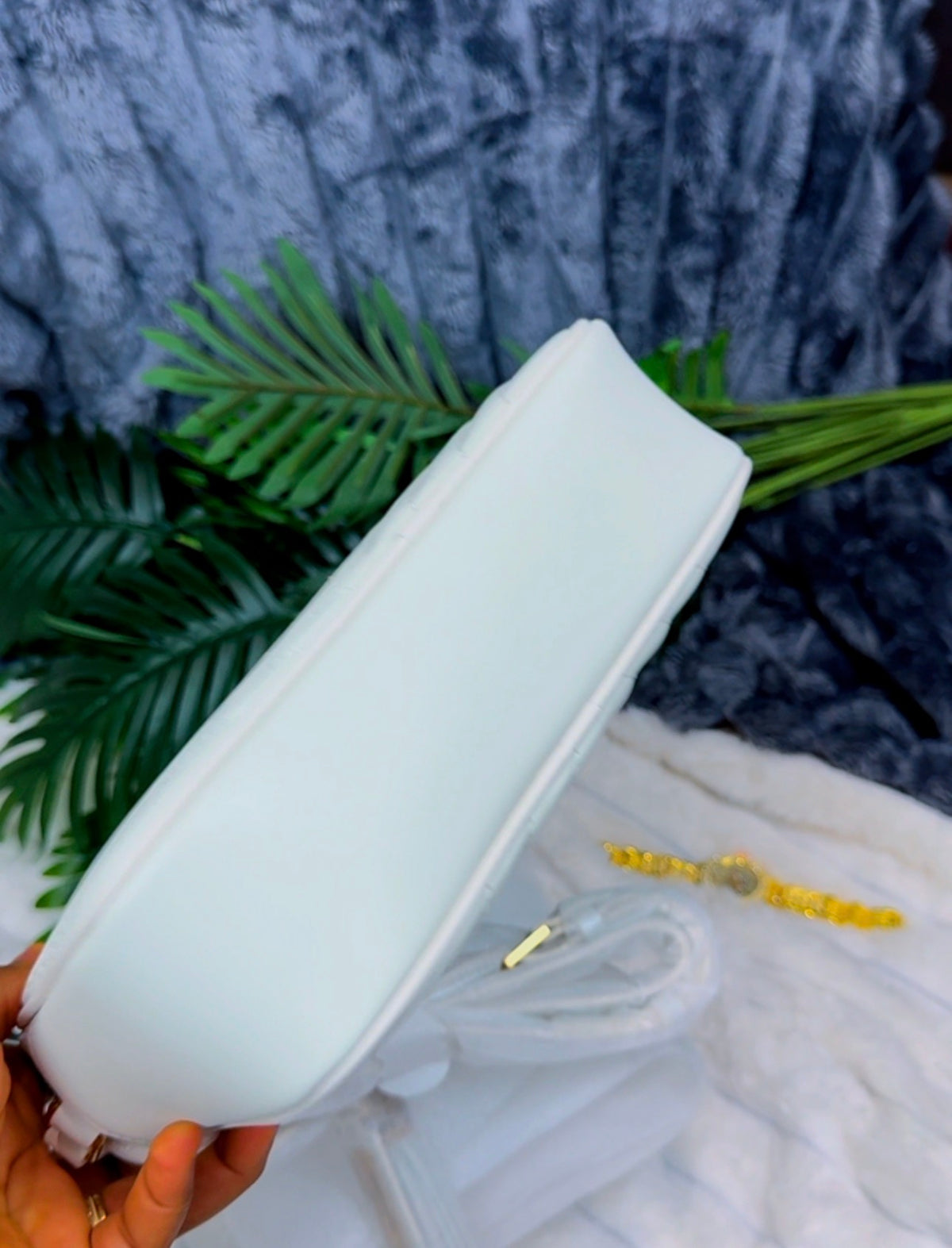 Quilted Leather Bag | Blanc Vintage White Crossbody Bag ~ LASi006