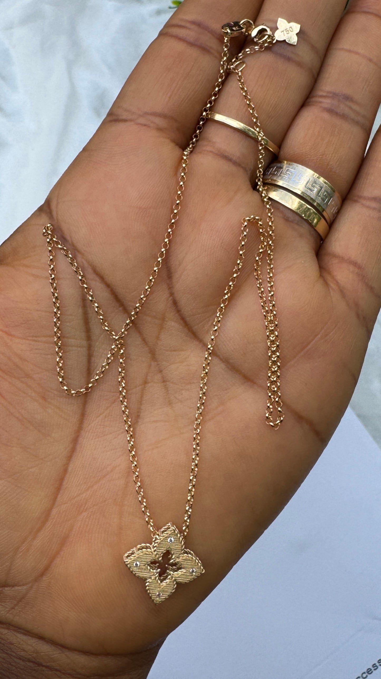 18K Solid Gold Star Instant Chain Necklace – 3.6g | 18 Inches
