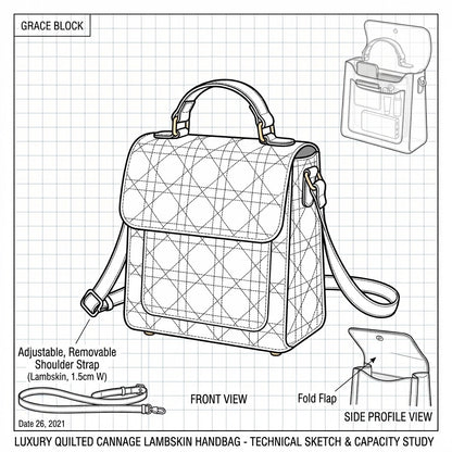 Genuine Quilted Cannage Lambskin with Goatskin Lining Structured Micro Bag - LASi001