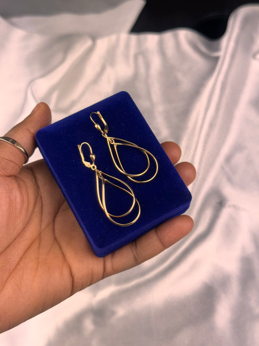 Buy Degat 18Karat Real Gold Drop Earrings