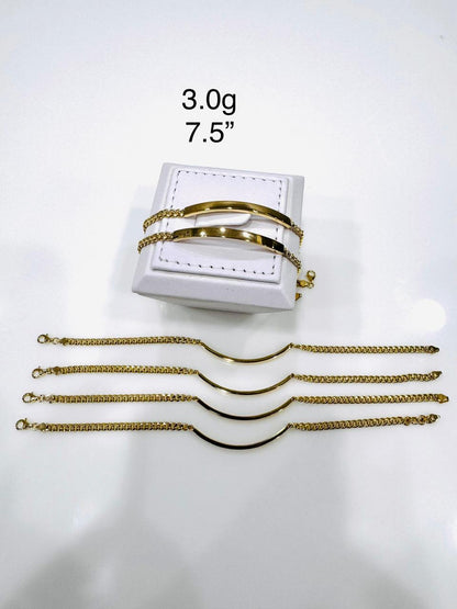 18K Solid Gold Molded Bracelet | 2.9g | 7.5 Inches