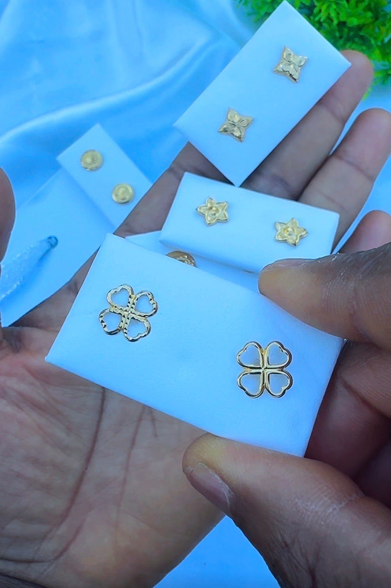 18 Karat Solid Gold Screw Stud Earrings