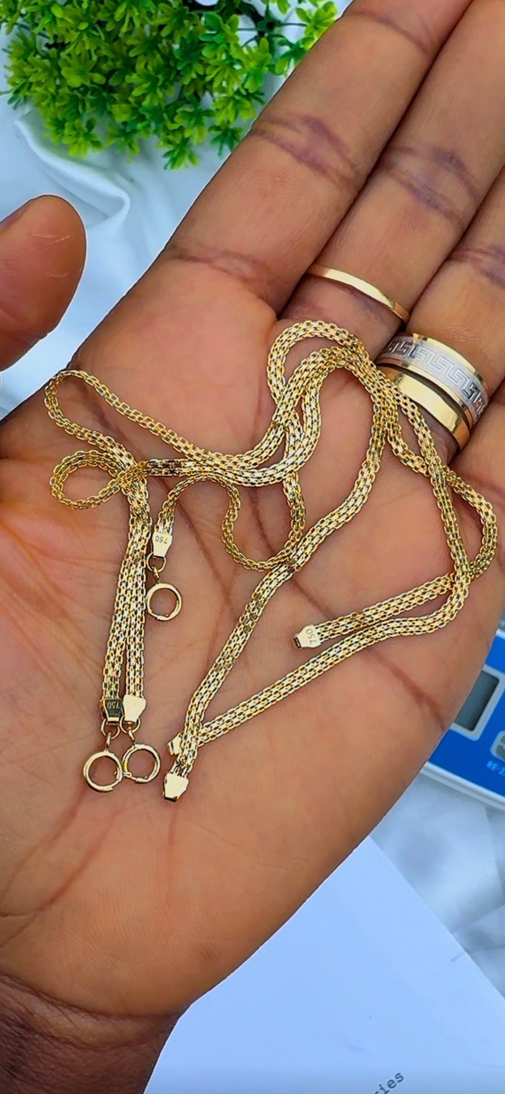 Diigac 18K Pure Gold Carpet Bracelets 7.5 Inches