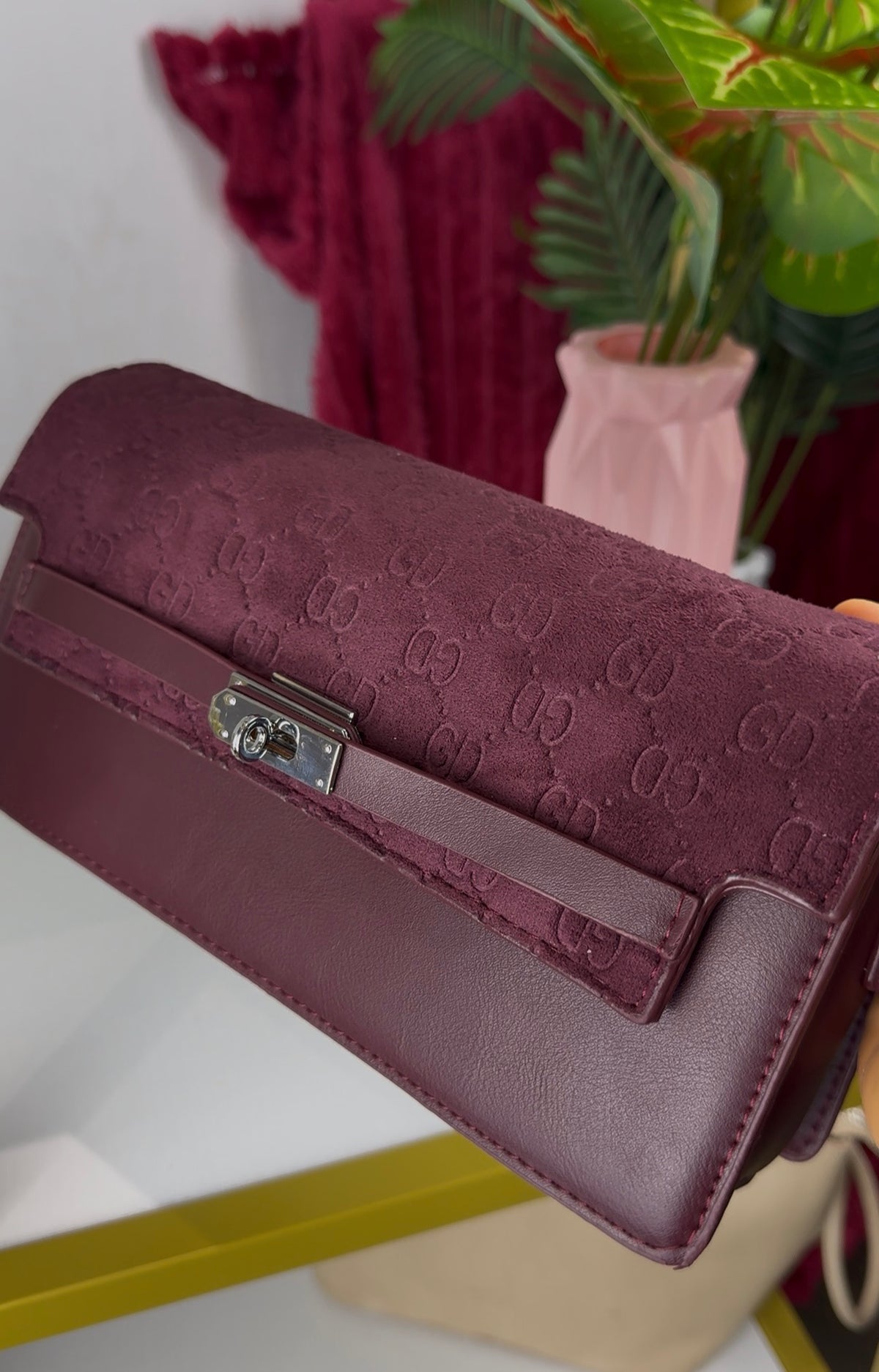 Burgundy Structured Women's Flap Wallet Bag | LARYZ Everyday - 025