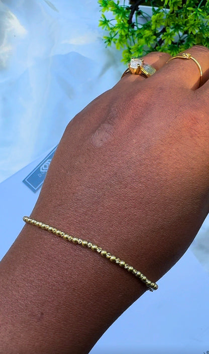 18K Solid Gold Ball Bracelet | 7.5 Inches | 2.9g | Extra